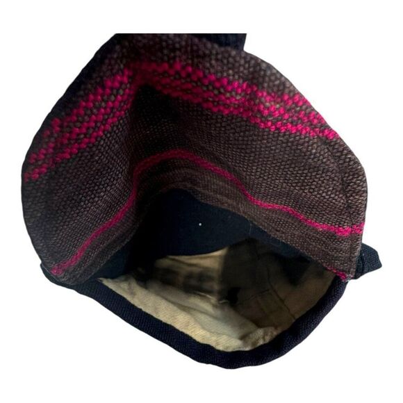 Vintage Mexico Embroidered Crossbody Miniature Bag Button Closure & Long Strap - Picture 4 of 7